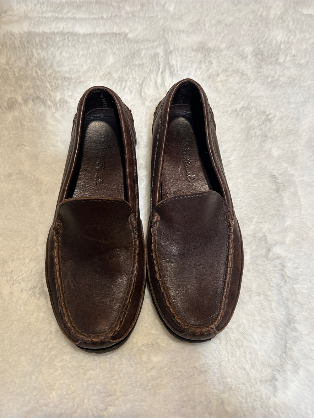 Eddie Bauer Brown Leather Women's Slip-On Loafers